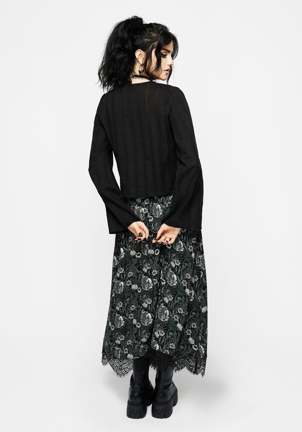 Marcia Broderie Flute Sleeve Button Up Top Product Image