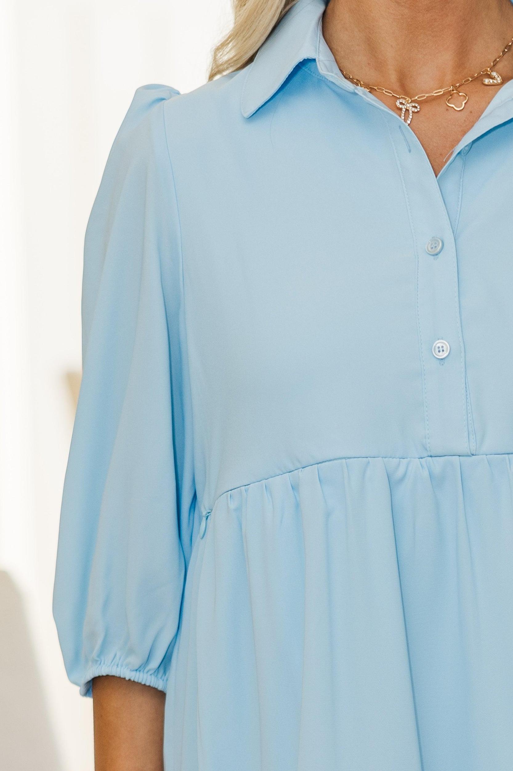 NURSING COLLECTION: Love Found Blue Tiered Midi Dress Female Product Image