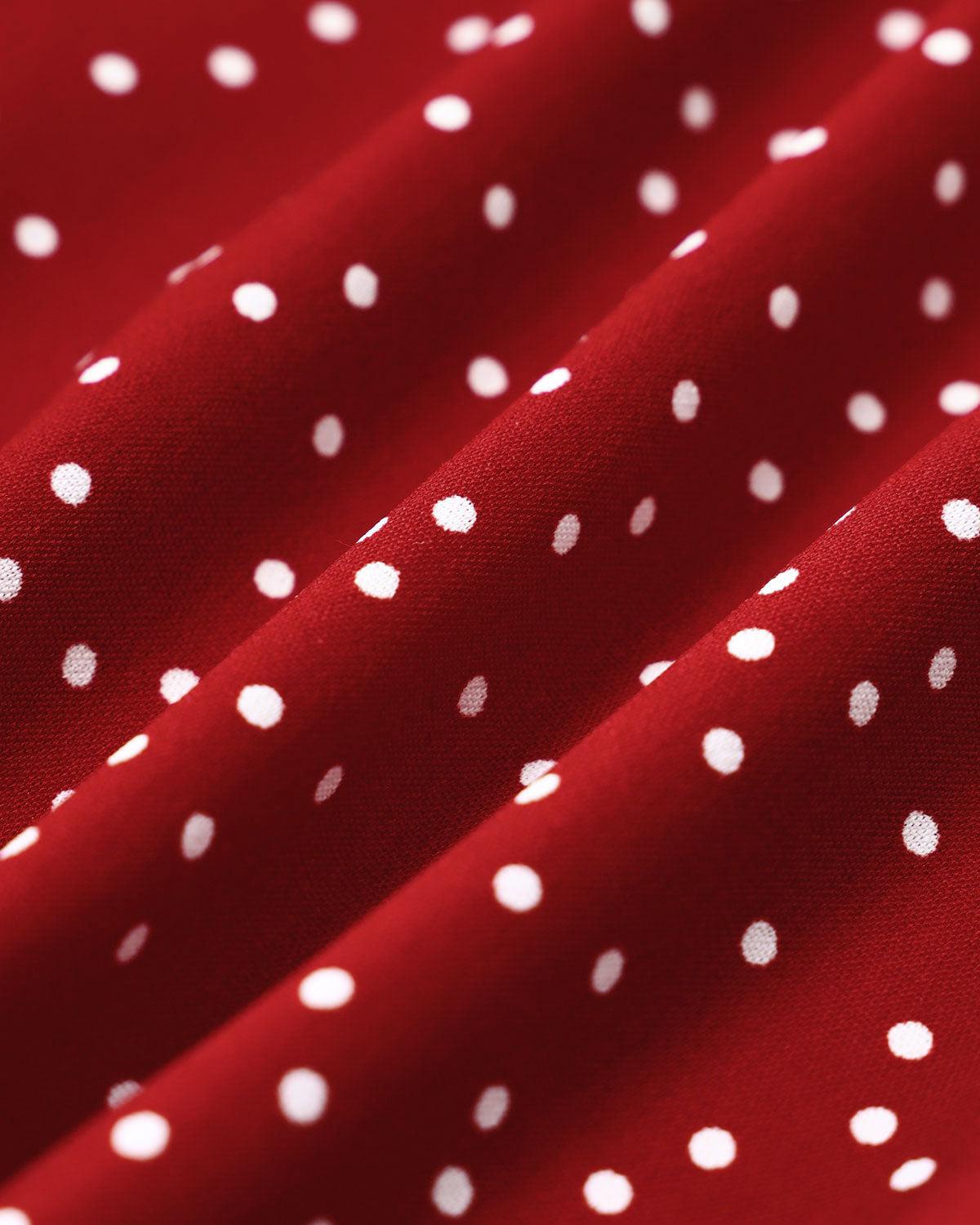 Red Polka Dot Square Neck Mini Dress Product Image