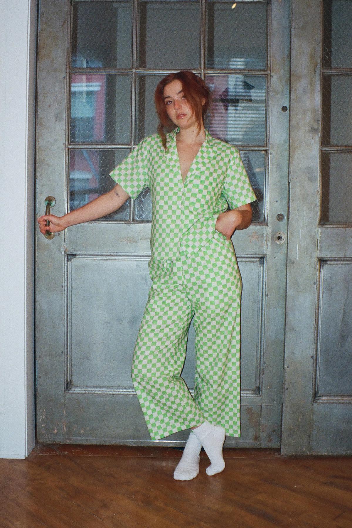 Long Lounge Set - Pistachio Check Product Image