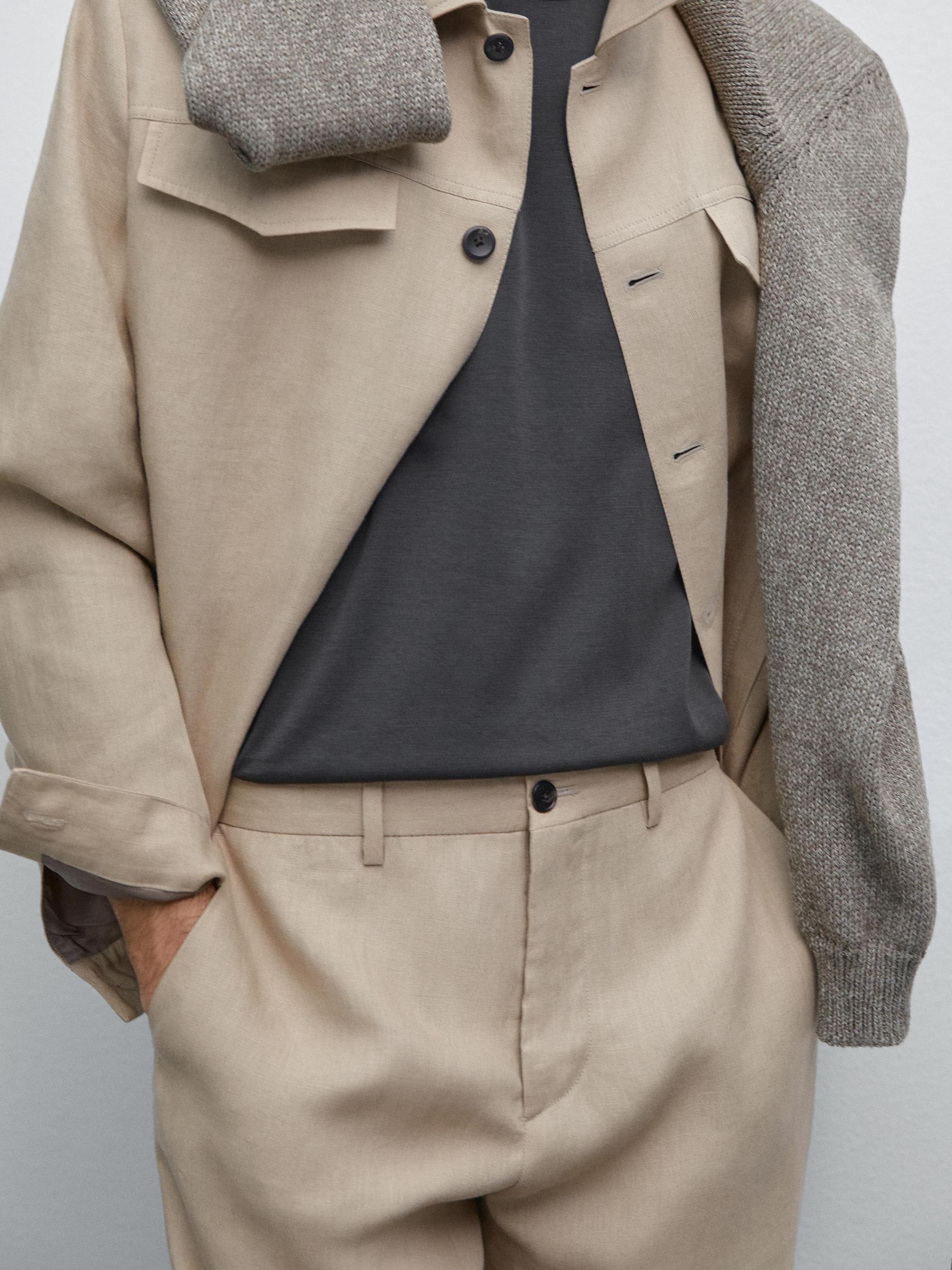 Flowing 100% linen trousers Product Image