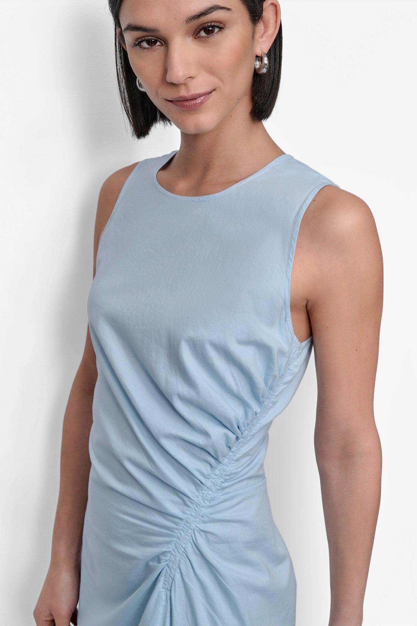 SLEEVELESS PRINTED DIP DYE SIDE RUCHE Product Image