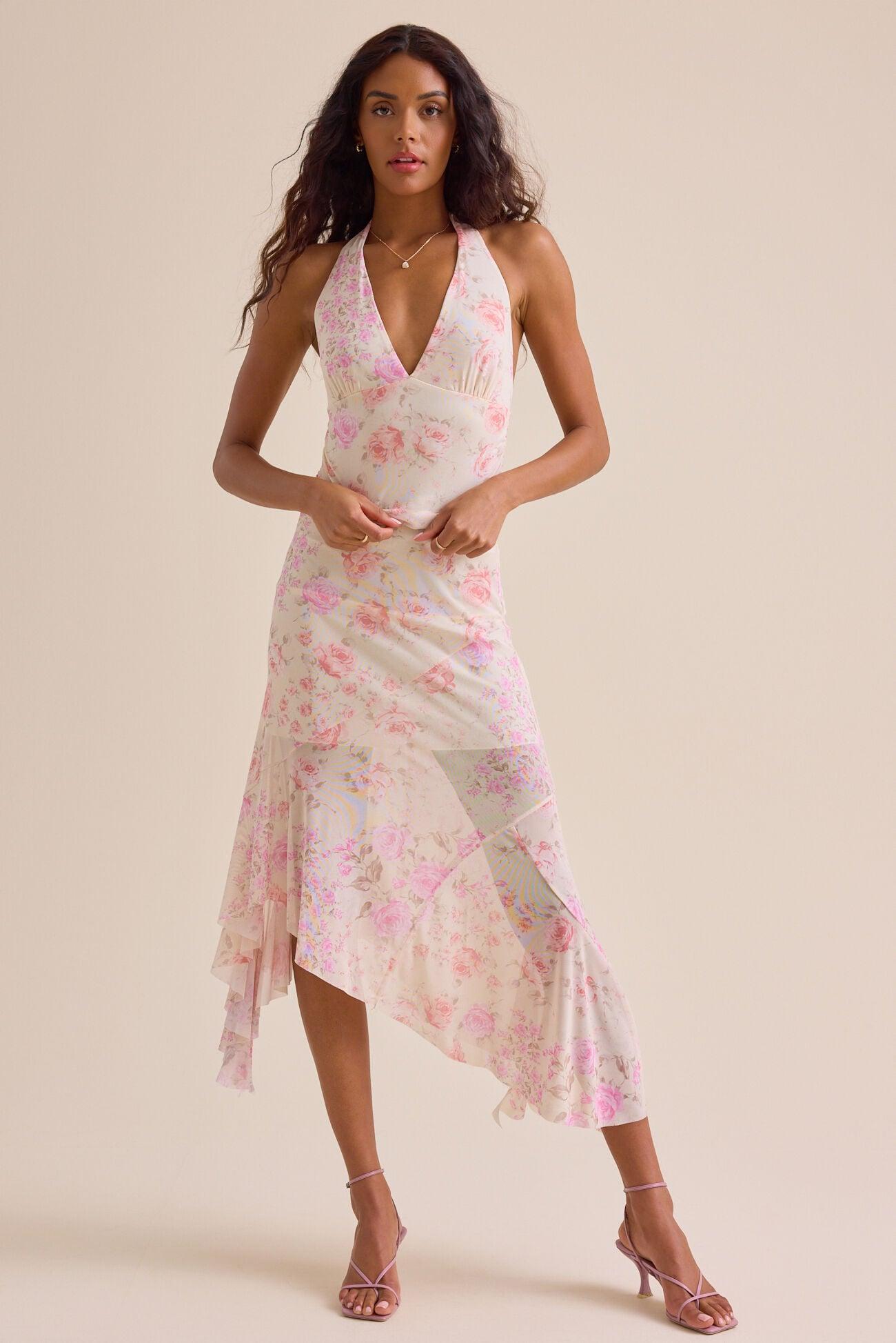 Clara Floral Mesh Halter Top Product Image