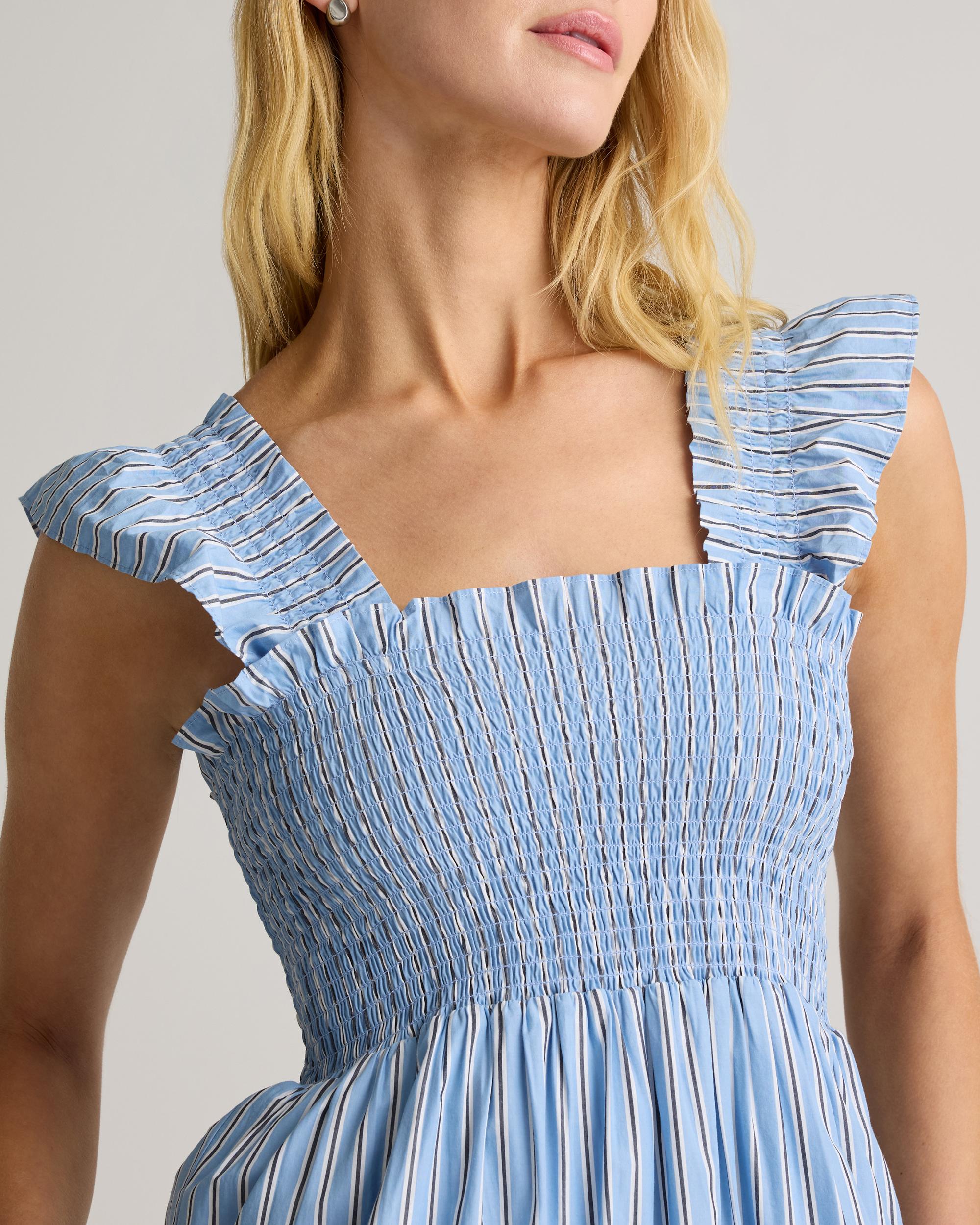 Quince | Women's Poplin Smocked Midi Dress Organic Cotton Product Image