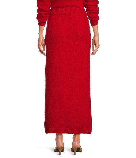 Le' AL.X Mohair Wool Blend Knit High Rise Sheath Maxi Coordinating Sweater Skirt Product Image