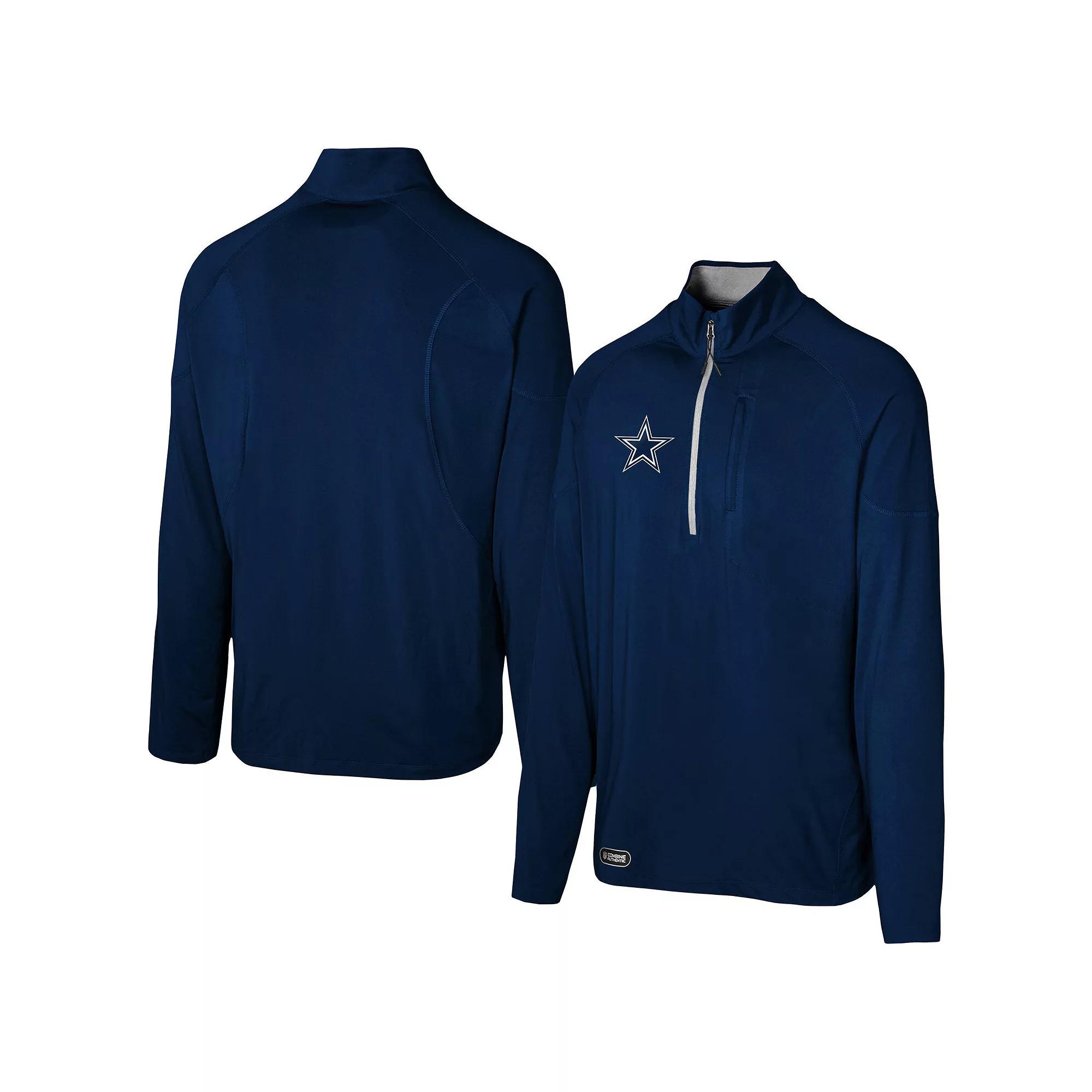 Men's Navy Dallas Cowboys Grind Iron Quarter-Zip Top,  Product Image