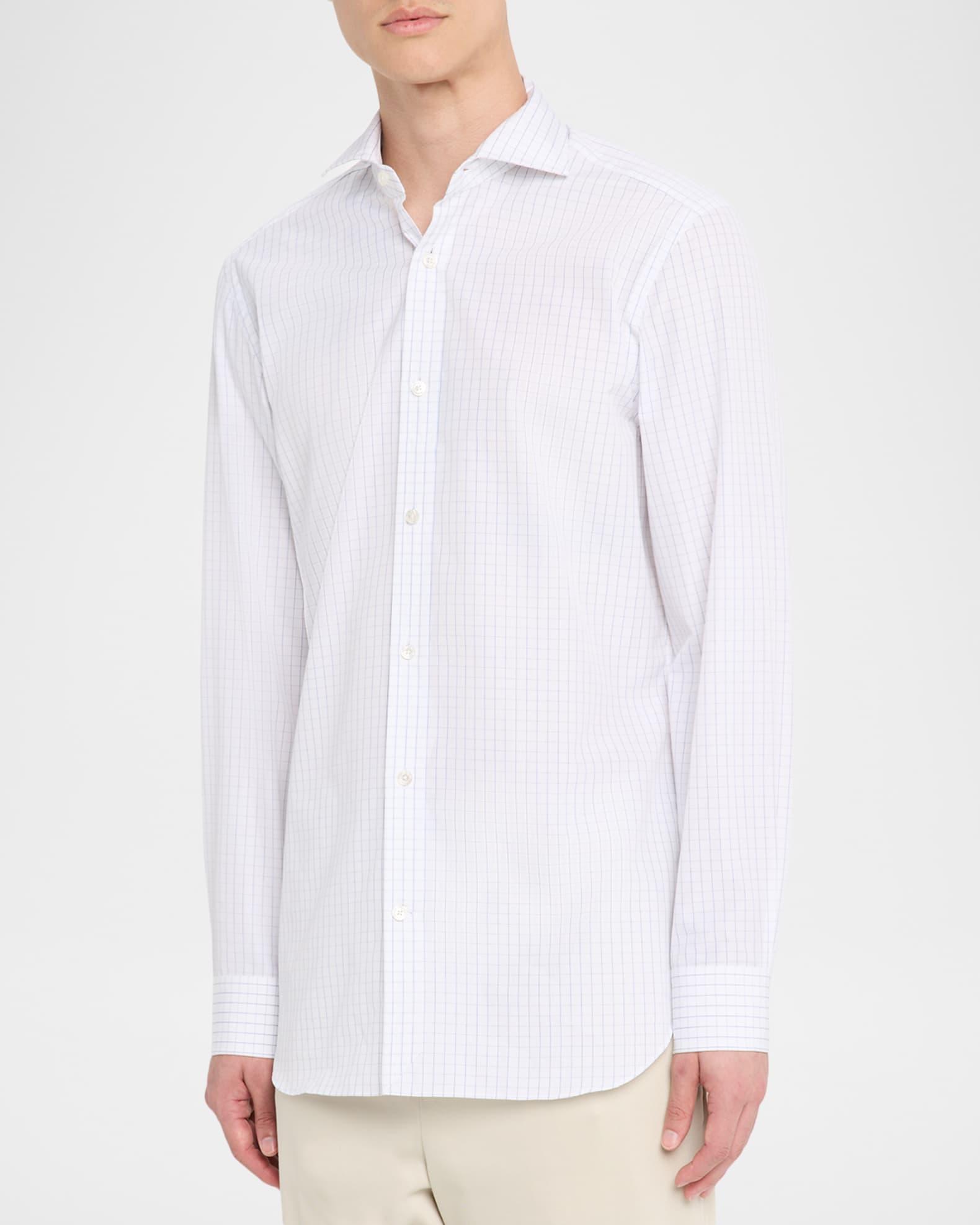 Men's Giza Cotton Check Modern-Fit Sport Shirt Product Image