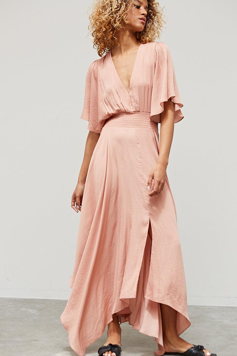 Pippa Satin Maxi Dress | Pink FINAL SALE Product Image