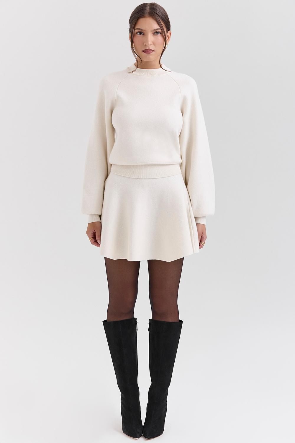 Cressida  cream wool cashmere heavy knit sweater Product Image