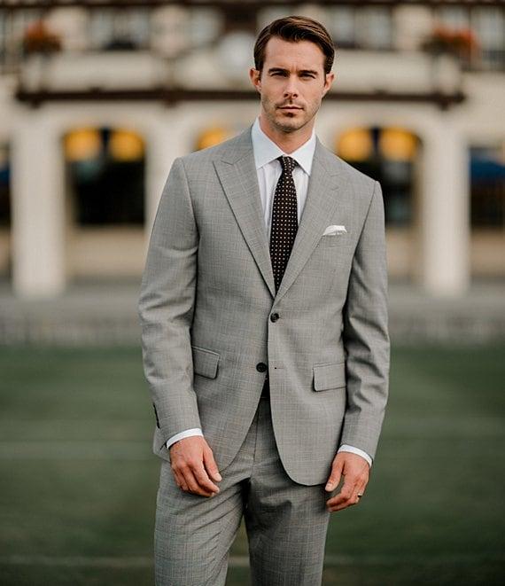 Hickey Freeman Modern Fit Flat Front Plaid 2 Piece Suit Product Image