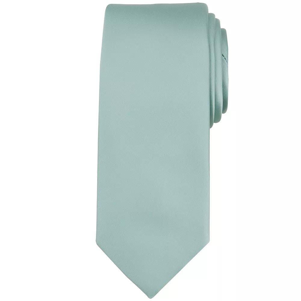 Men's Bespoke Solid Sateen Slim Tie, Ivory Sateen Product Image