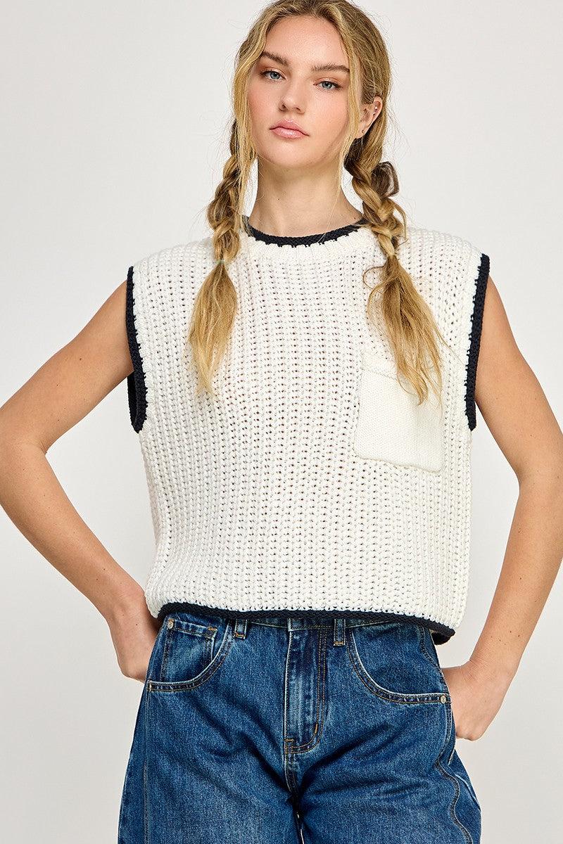 Soft Chunky Knit Sweater Vest Product Image
