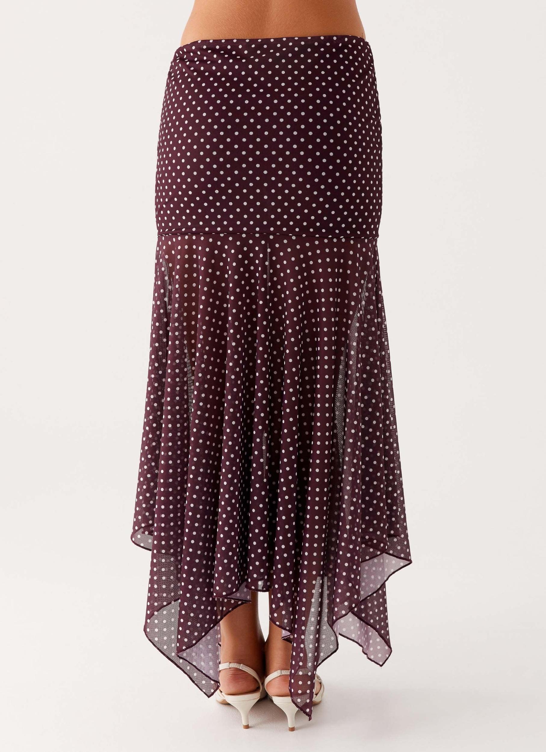 Buffy Maxi Skirt - Burgundy Product Image