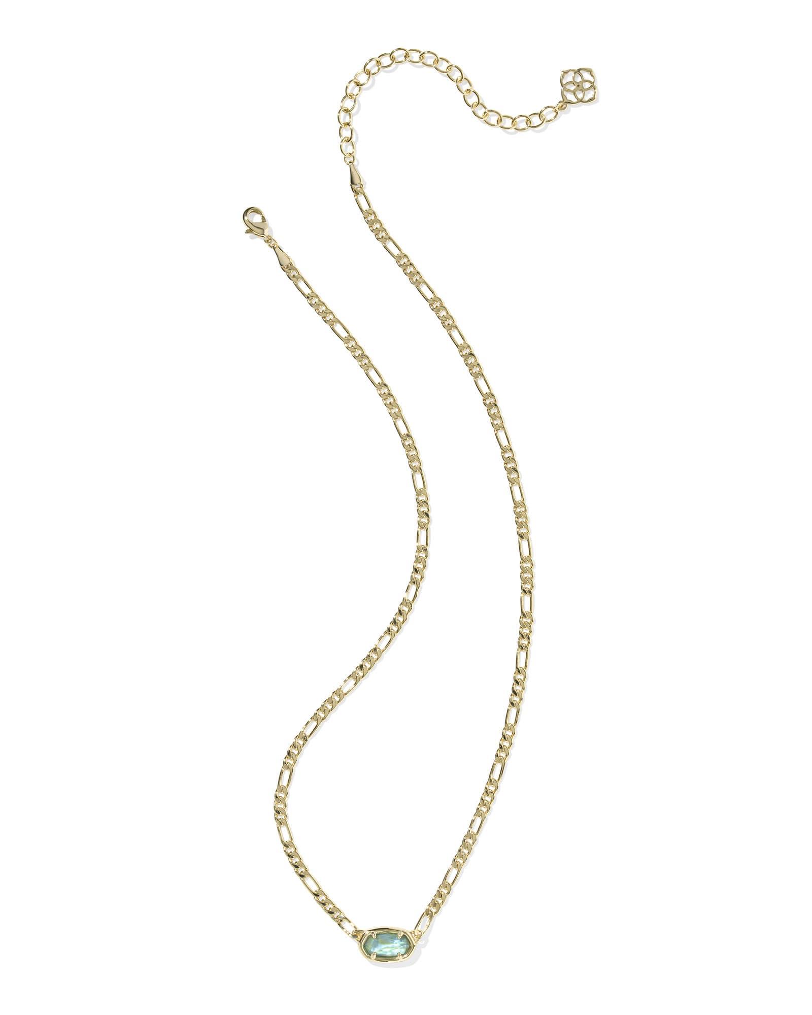 Elisa Gold Figaro Chain Short Pendant Necklace Product Image