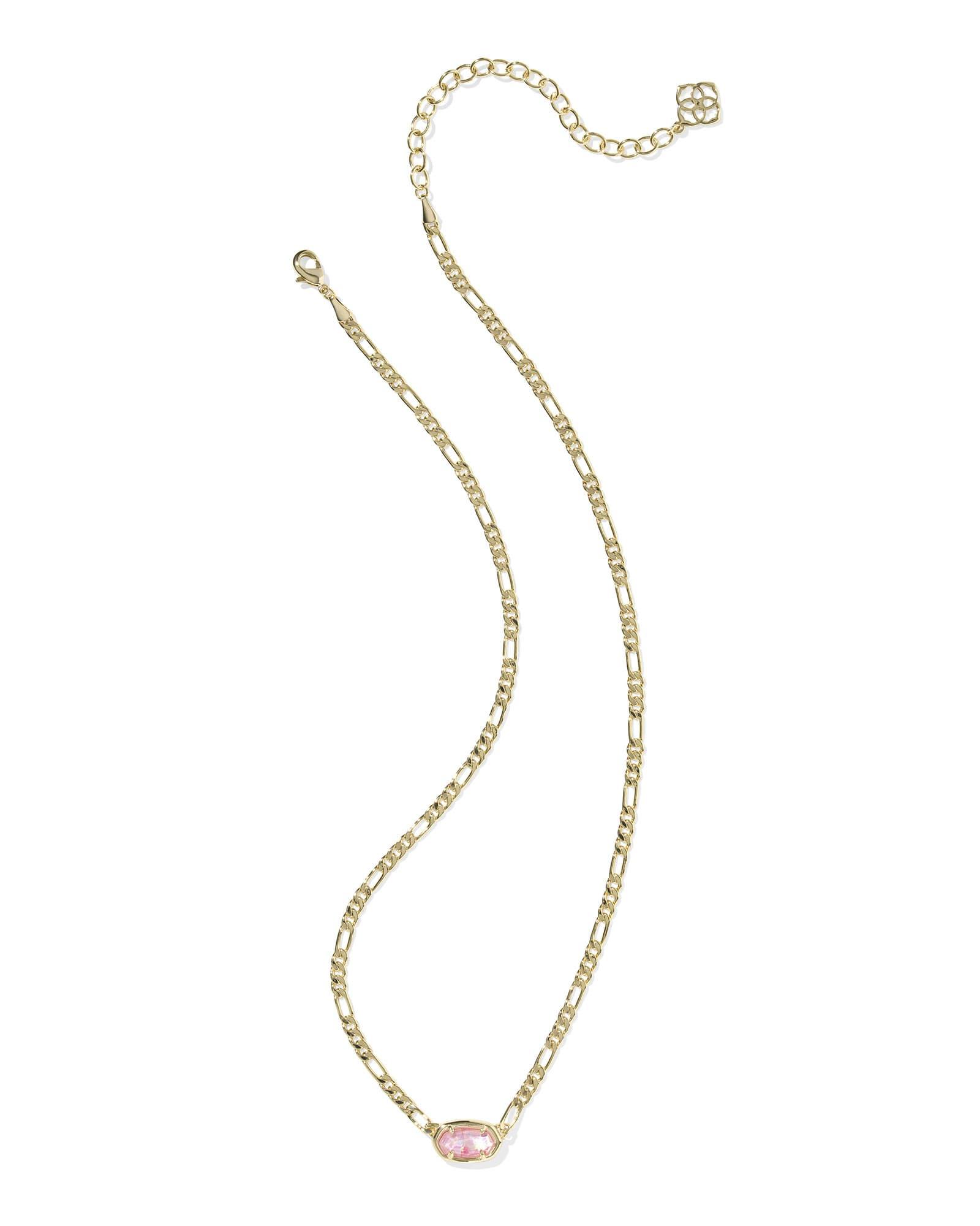 Elisa Gold Figaro Chain Short Pendant Necklace Product Image