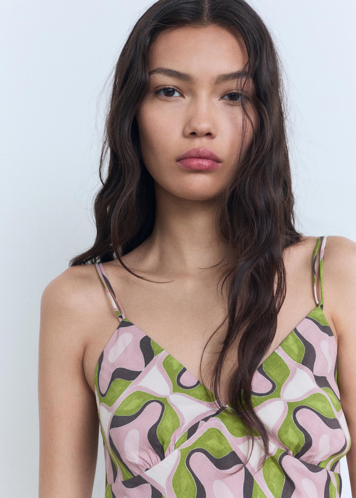 Abstract-print midi-dress - Women | MANGO USA Product Image