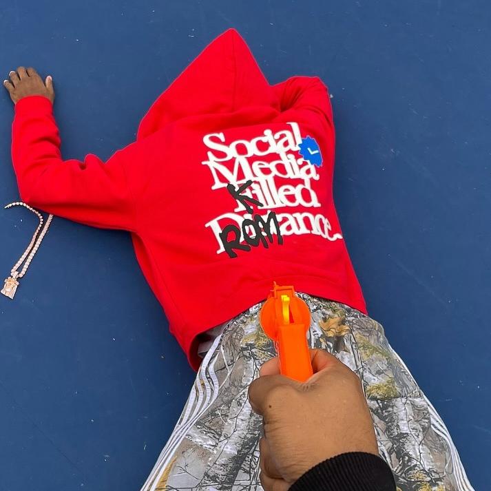 Sopula Social Media K*lled Romance Graphic Pocket Hoodie Product Image