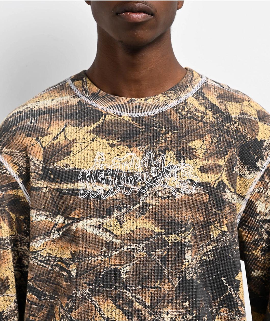 Ninth Hall Woodland Camo Thermal Long Sleeve T-Shirt Product Image
