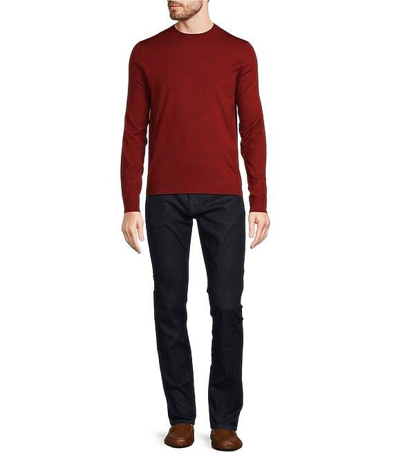 Murano Solid Performance Textured Long Sleeve Crew Neck Sweater Product Image