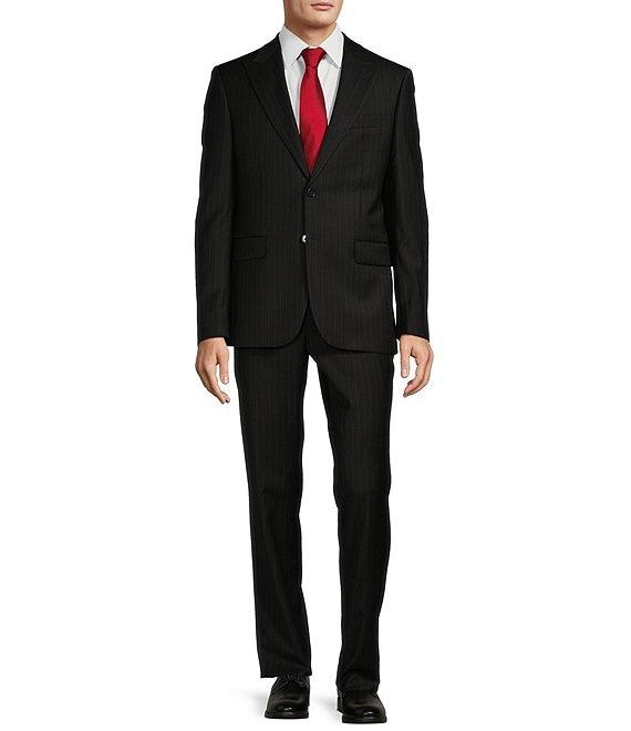 Hickey Freeman Classic Fit Flat Front Stripe Pattern 2-Piece Suit Product Image