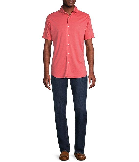 Cremieux Blue Label Cotton Interlock Short Sleeve Coatfront Shirt Product Image