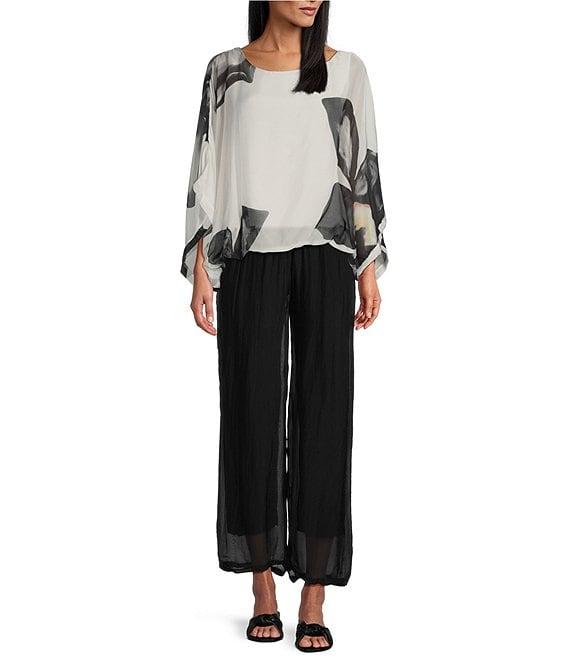M Made in Italy Silky Pull-On Wide Leg Pants Product Image