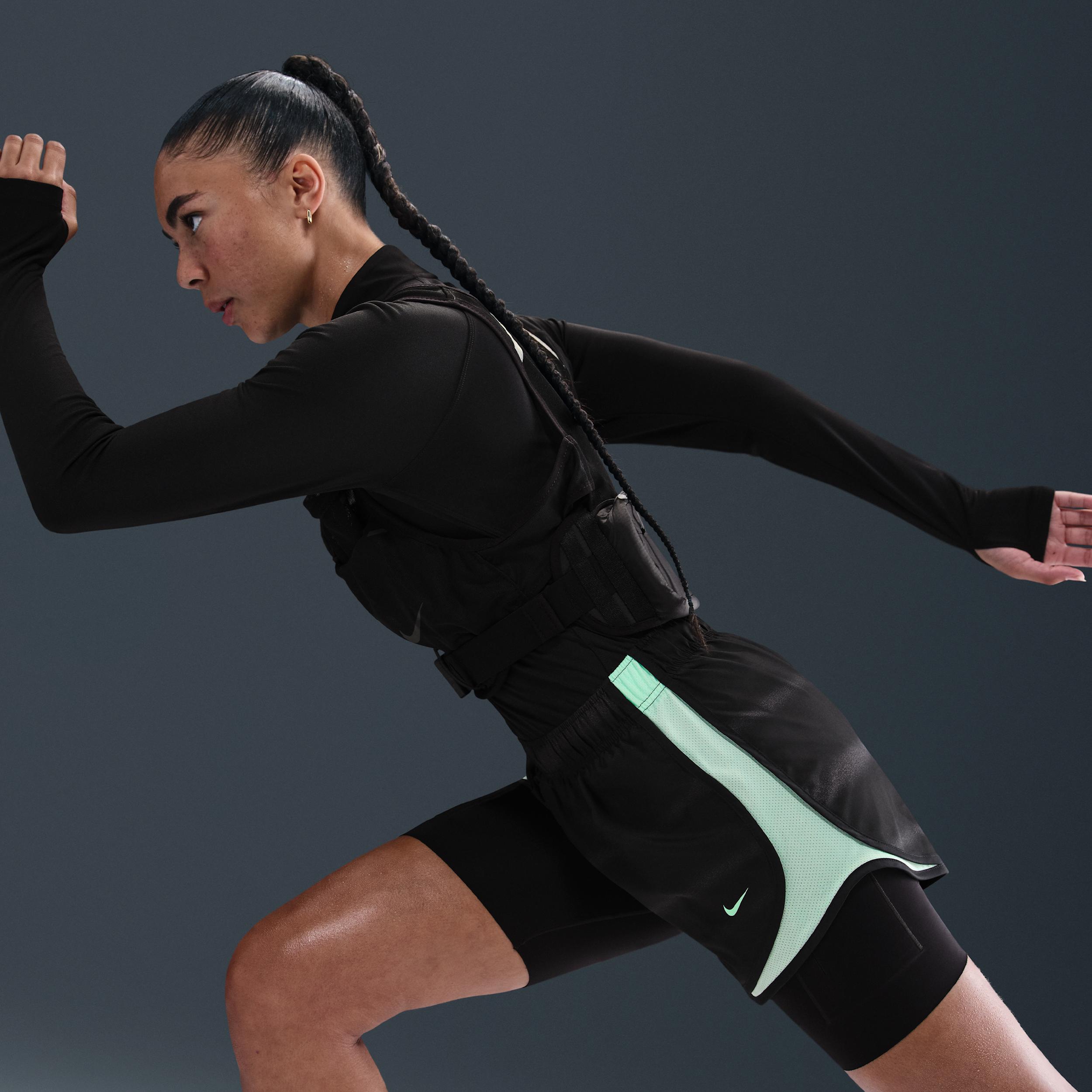 Nike Womens Tempo Dri-FIT Mid-Rise Brief-Lined Running Shorts | IH7635-036 Product Image