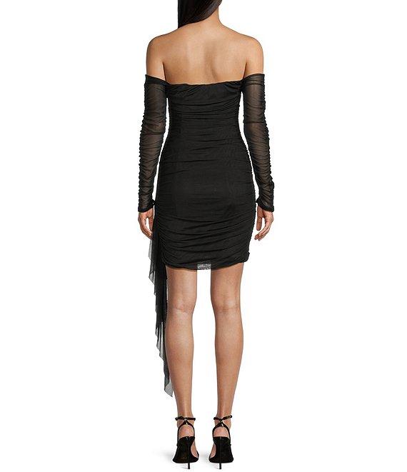 I.N. San Francisco Power Mesh Sweetheart Neck Long Sleeve Dress Product Image