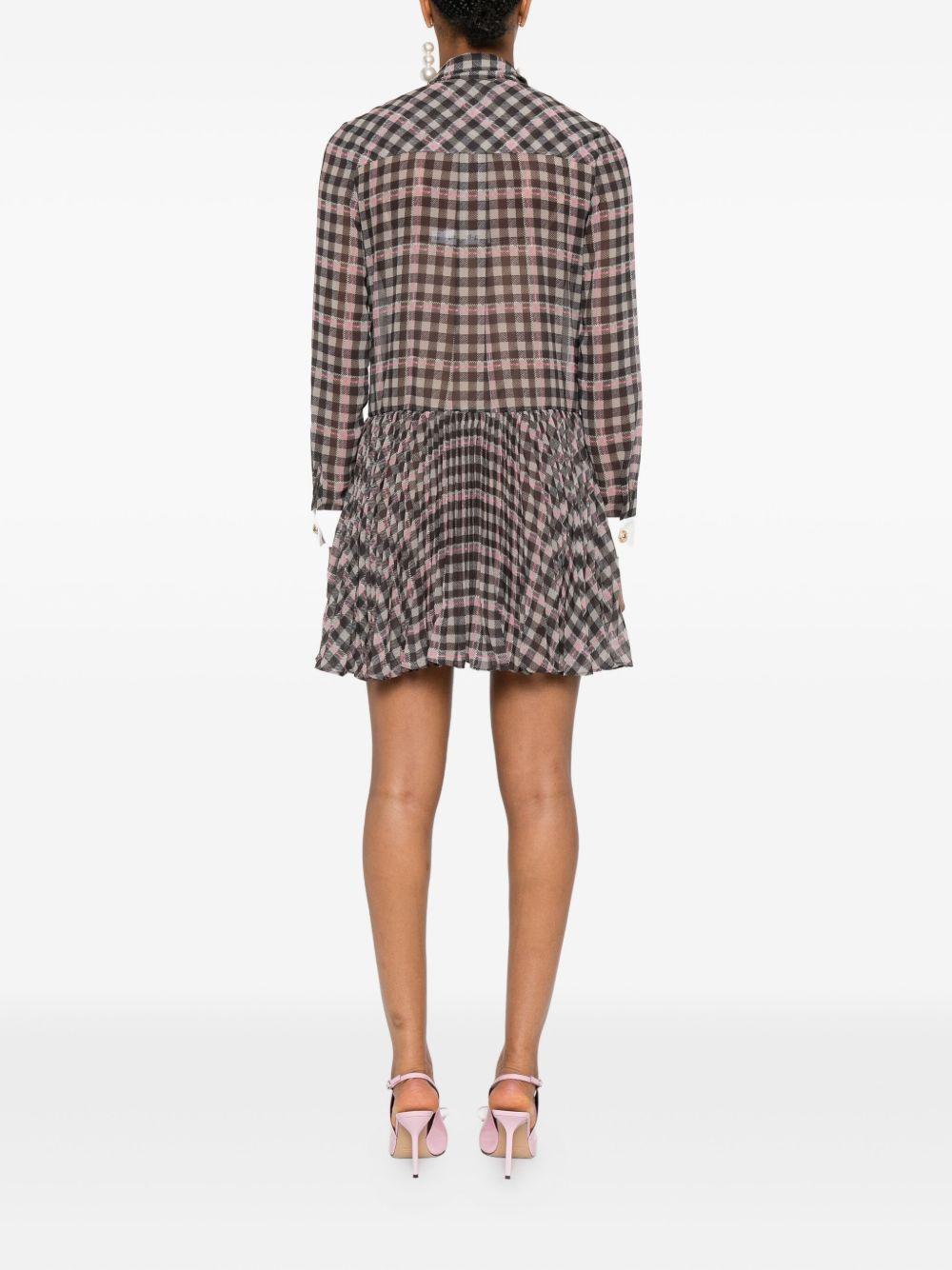 pleated checked dress Product Image