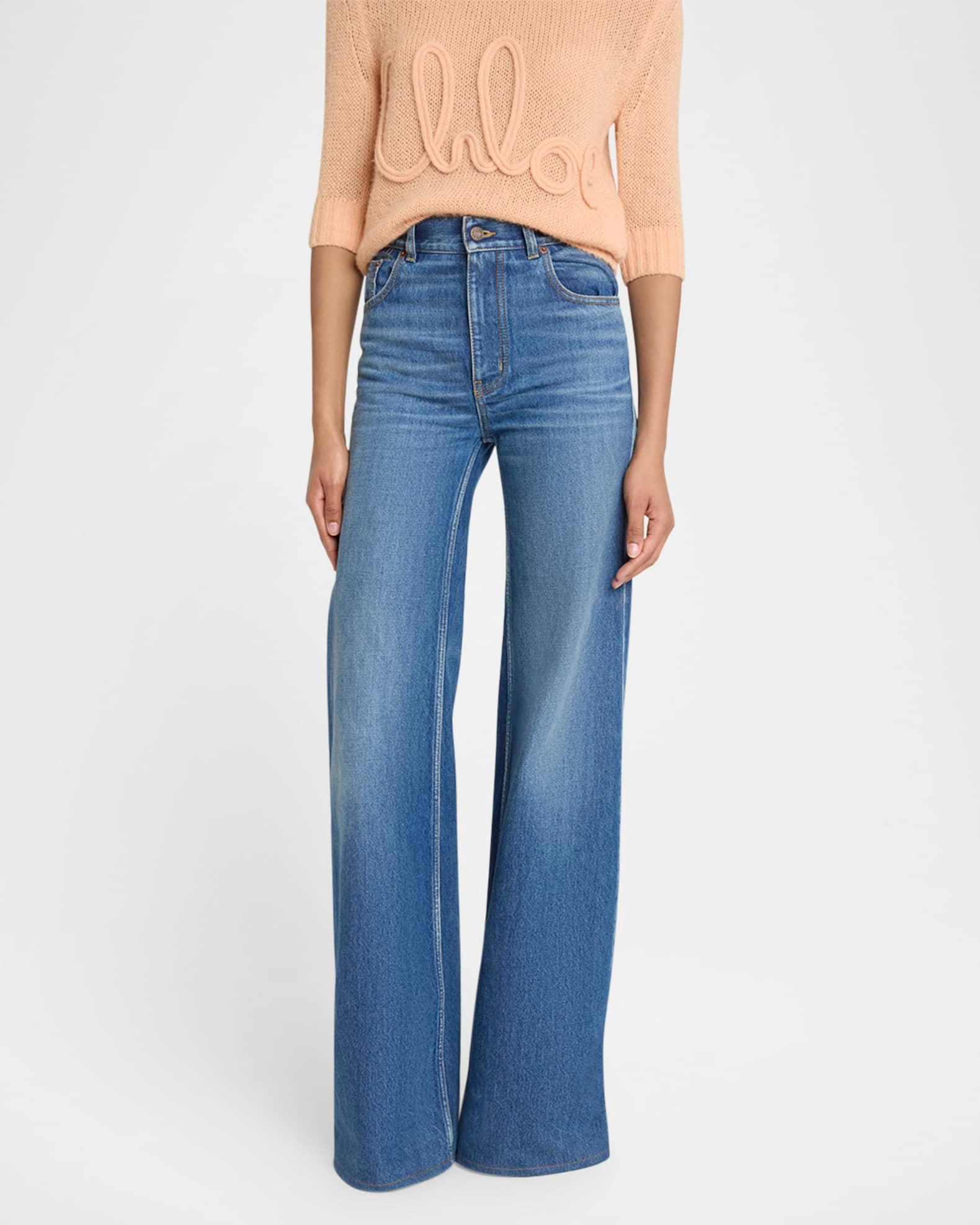 High-Rise Wide-Leg Palazzo Jeans Product Image