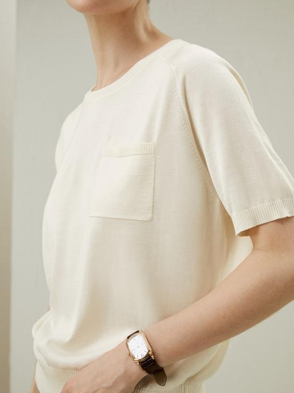 Basic Silk Crewneck T-shirt Product Image