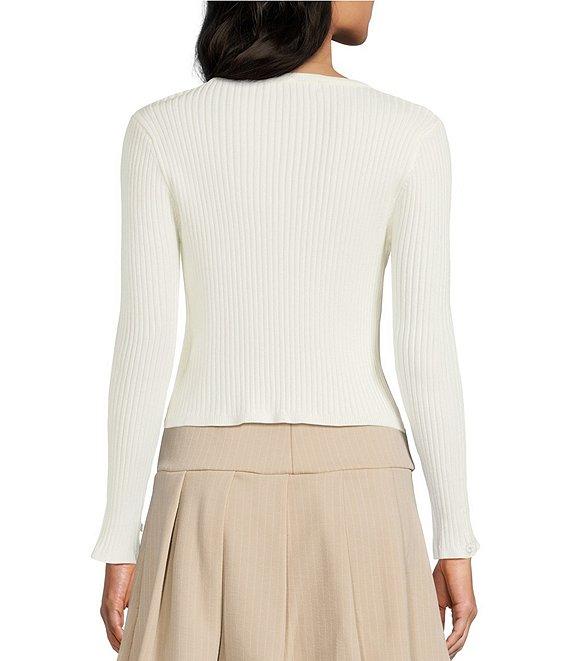Honey & Sparkle Removable Faux Fur Collared Long Sleeve Cardigan Product Image