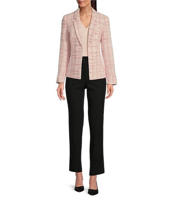 Jones New York Tweed Notch Lapel Long Sleeve Open Front Jacket Product Image