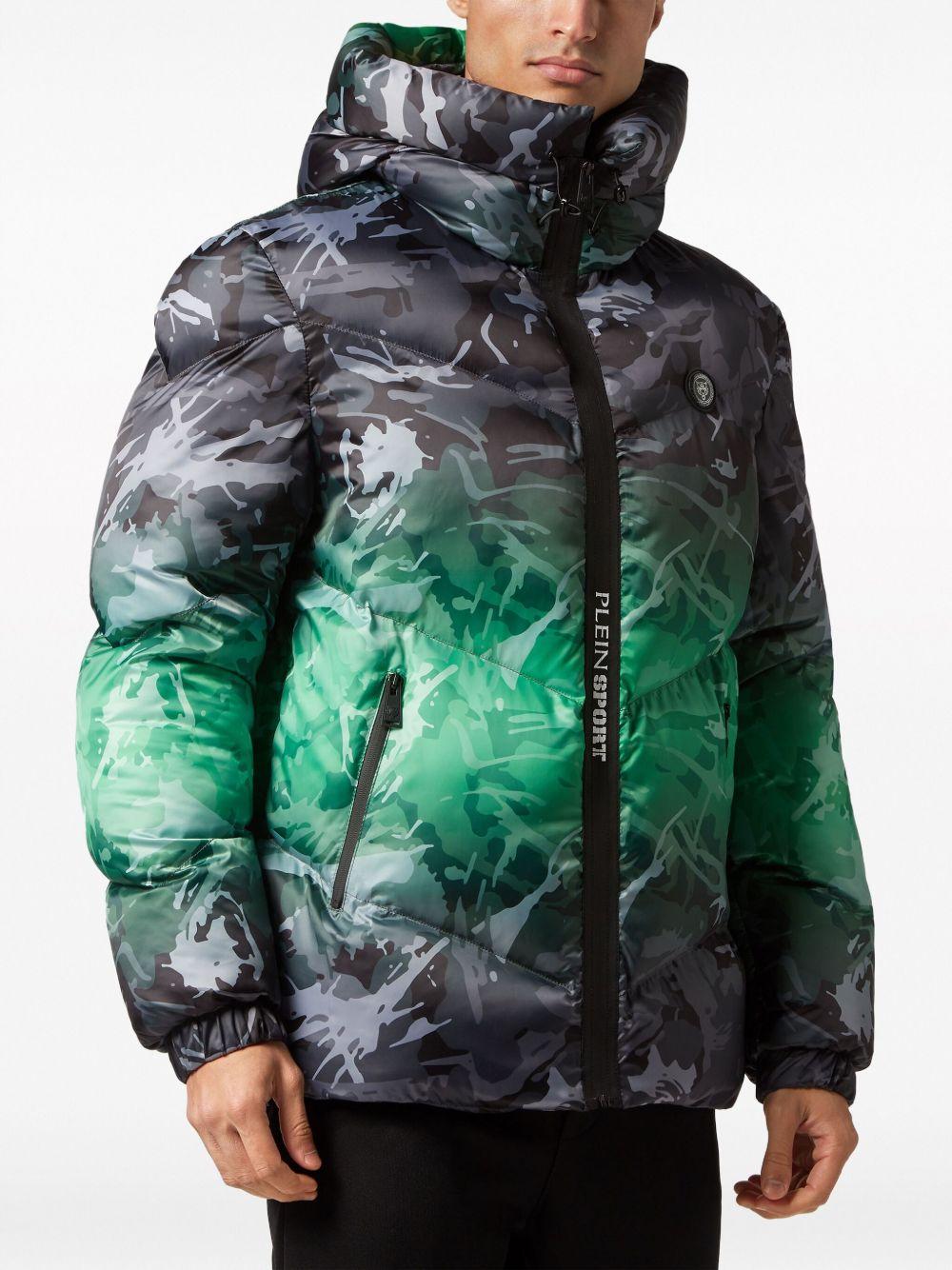 camouflage-pattern hooded padded jacket Product Image