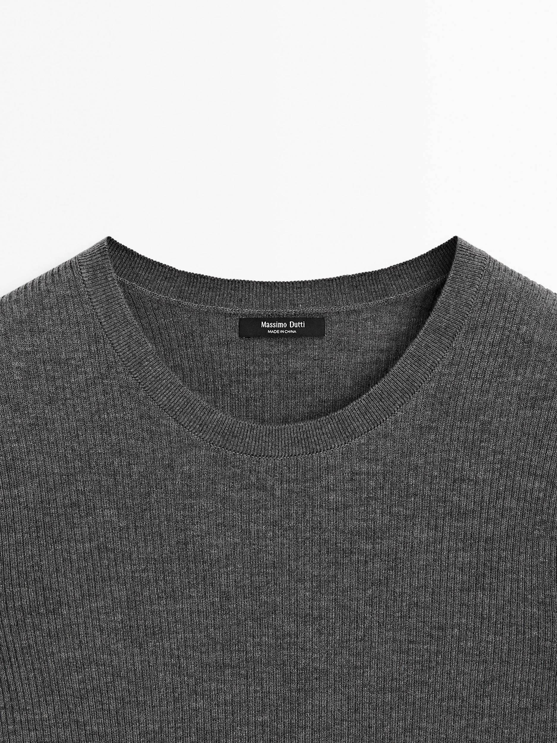 Ribbed knit wool blend sweater Product Image