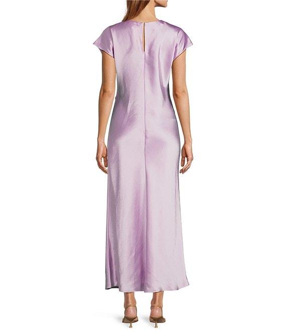 Antonio Melani Myla Short Sleeved Drapey Satin Maxi Dress Product Image