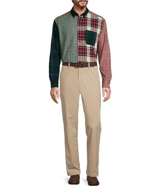 Roundtree & Yorke Long Sleeve Color Block Plaid Portuguese Flannel Sport Shirt Product Image