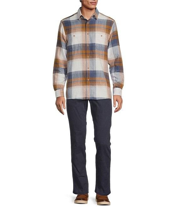 Rowm Long Sleeve Large Plaid Slub Button Front Woven Shirt Product Image
