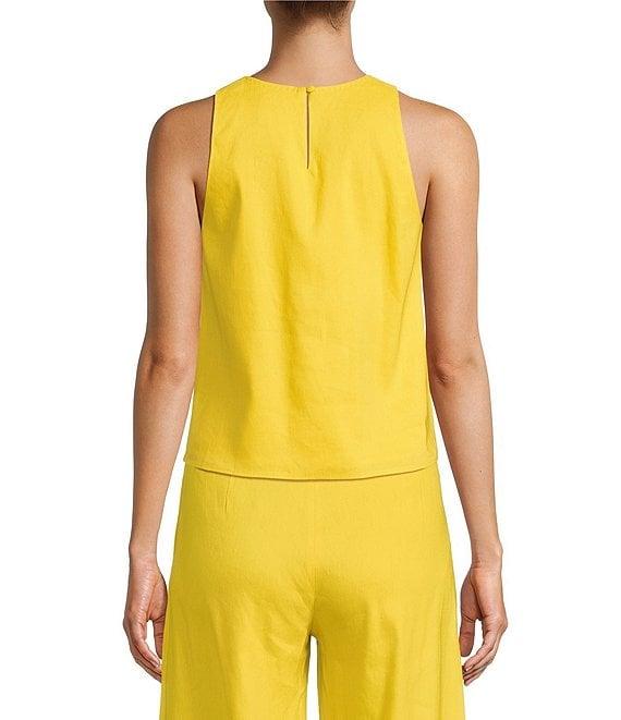 Antonio Melani Audrey Stretch Linen Round Neck Coordinating Blouse Product Image