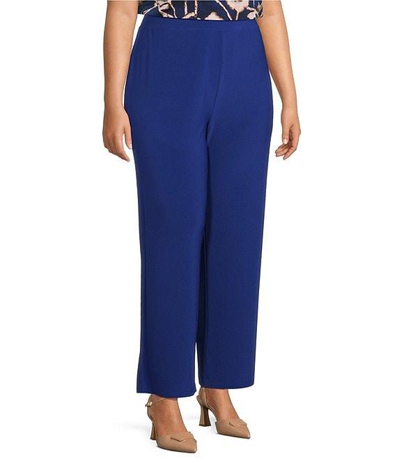 Investments Plus Bellwether Blue Pull-On Soft Straight Leg Pants Product Image