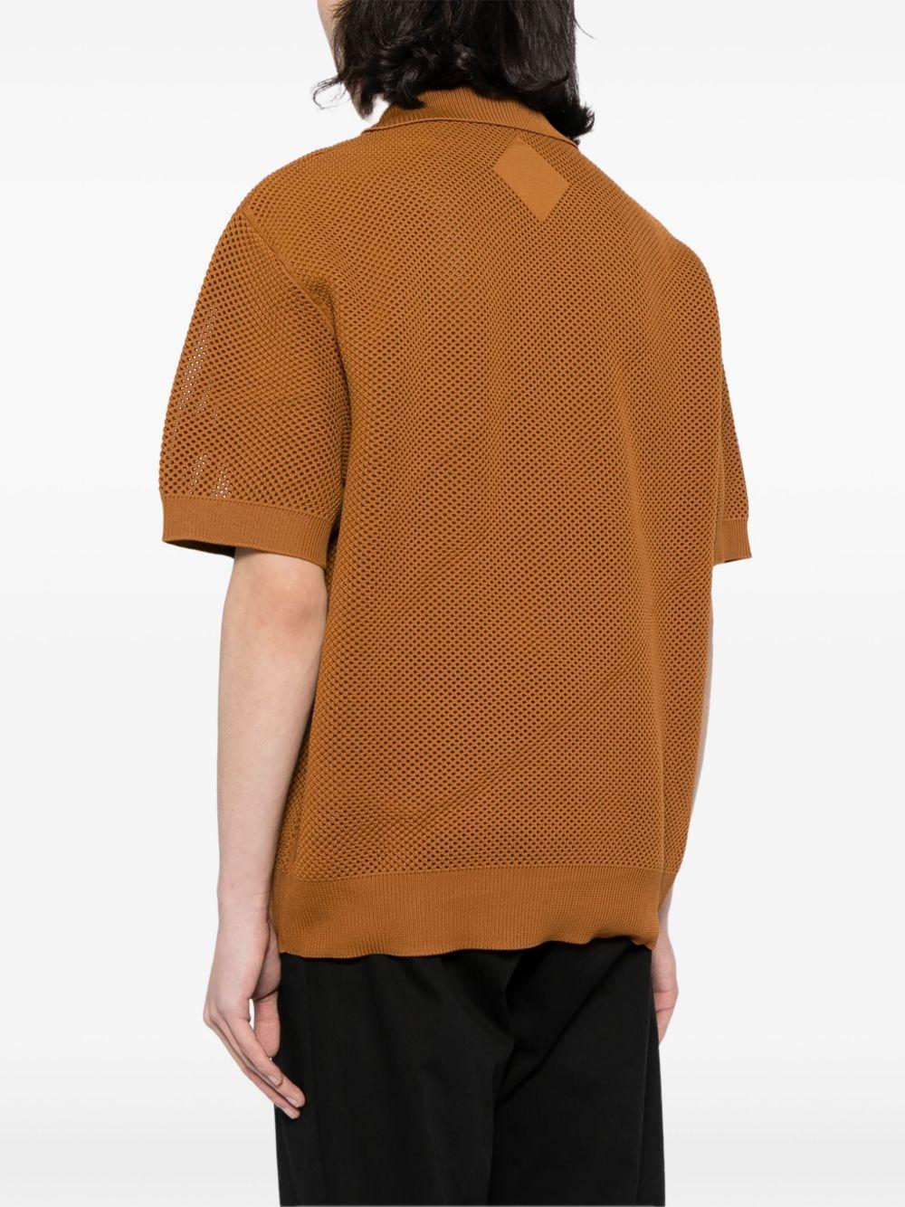 logo-appliqué knitted polo shirt Product Image