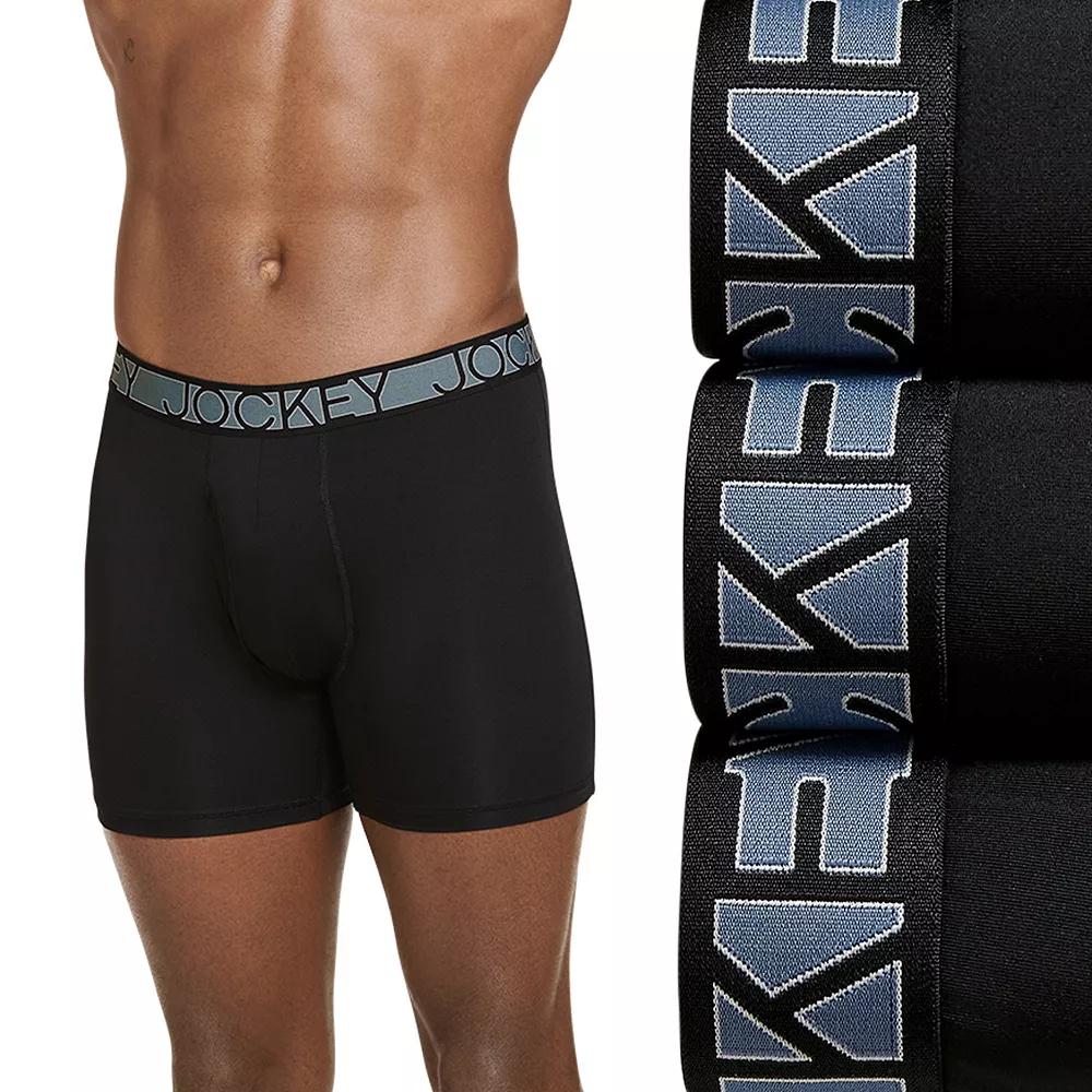 Men's Jockey 3-Pack Active Microfiber 9" Long Leg Boxer Briefs,  Product Image