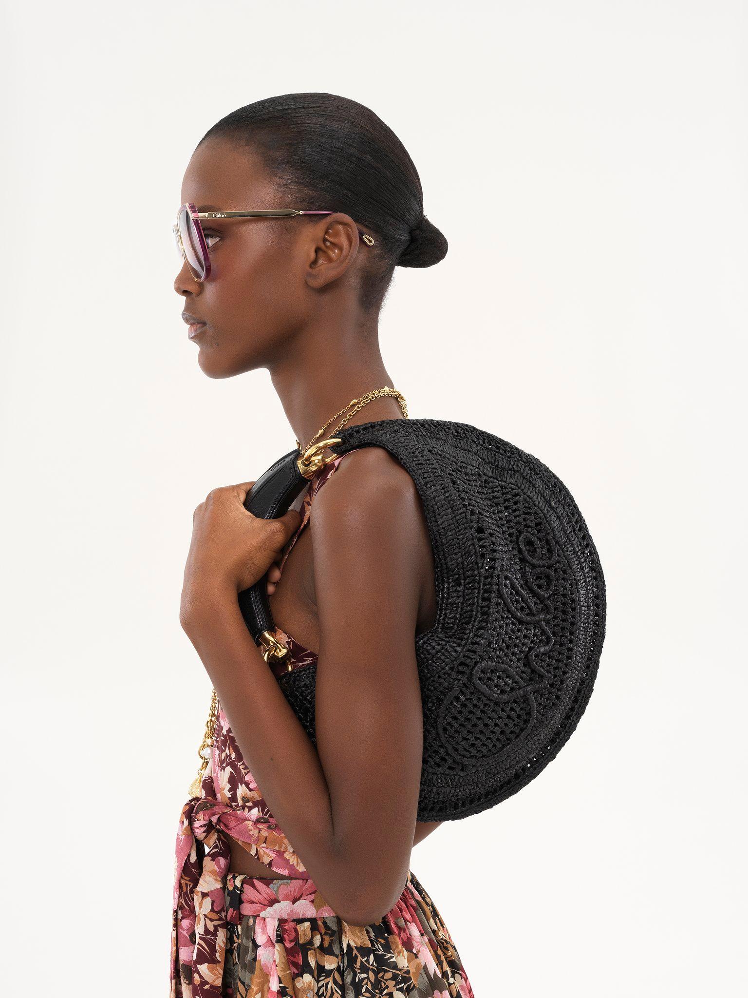 Summer Banana hobo bag in raffia Product Image