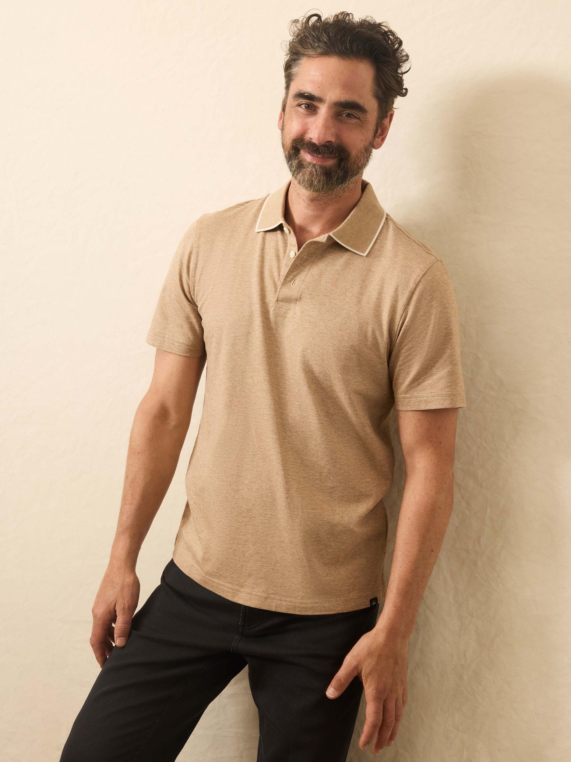 Movement™ Short-Sleeve Pique Polo Shirt - Driftwood Island Heather Male Product Image