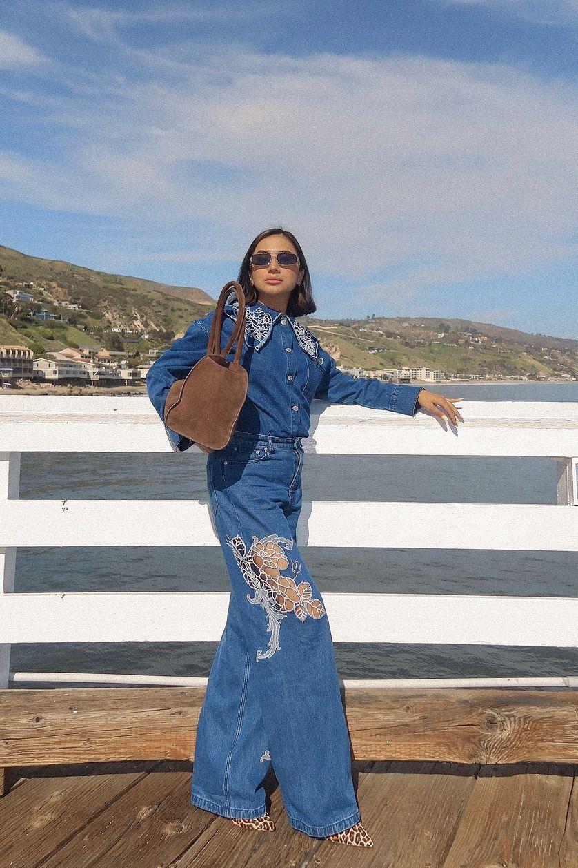 Lace Detail Jeans Product Image