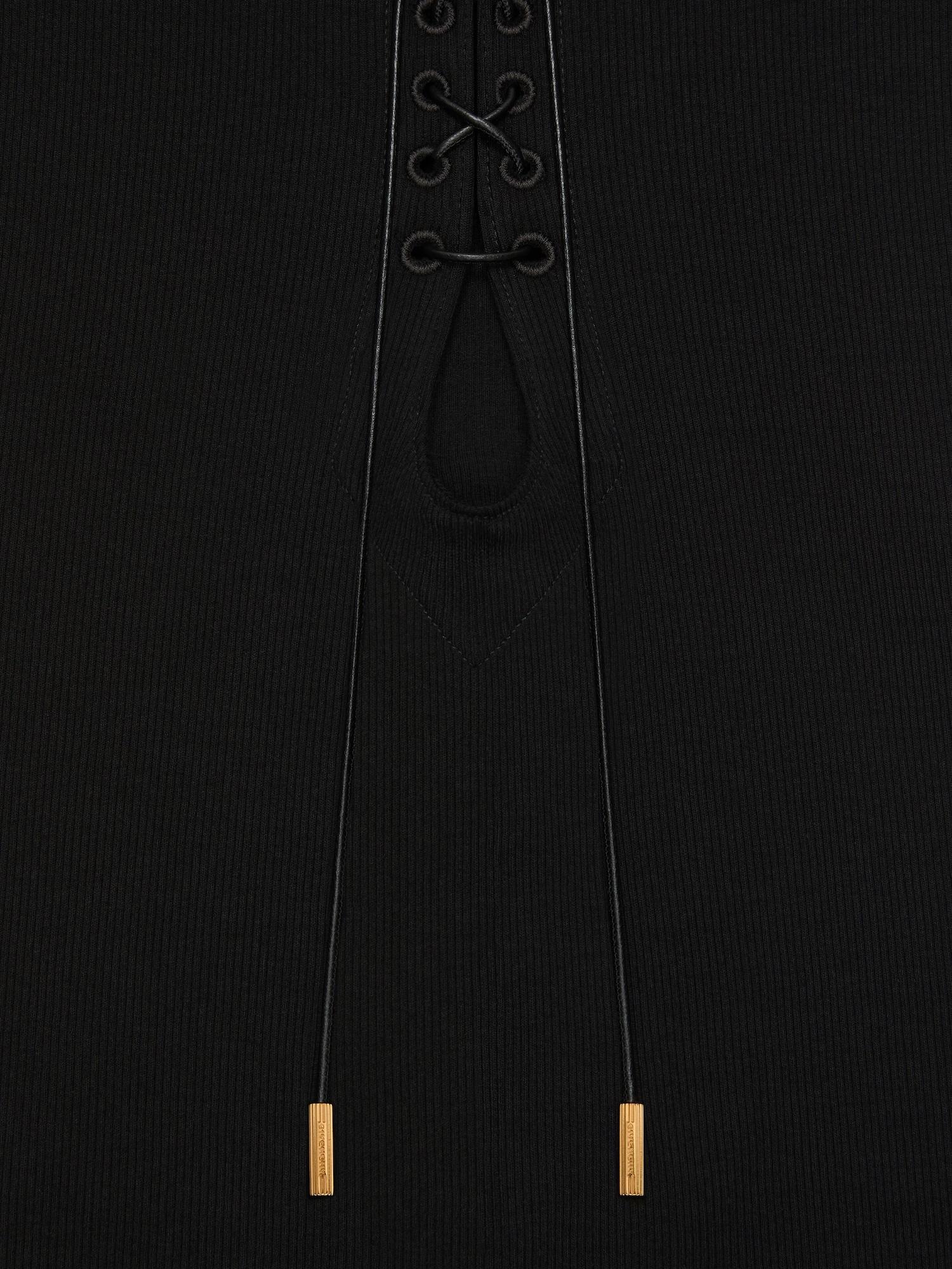 Slim fit tank top in cotton with laces and 4G detail Product Image