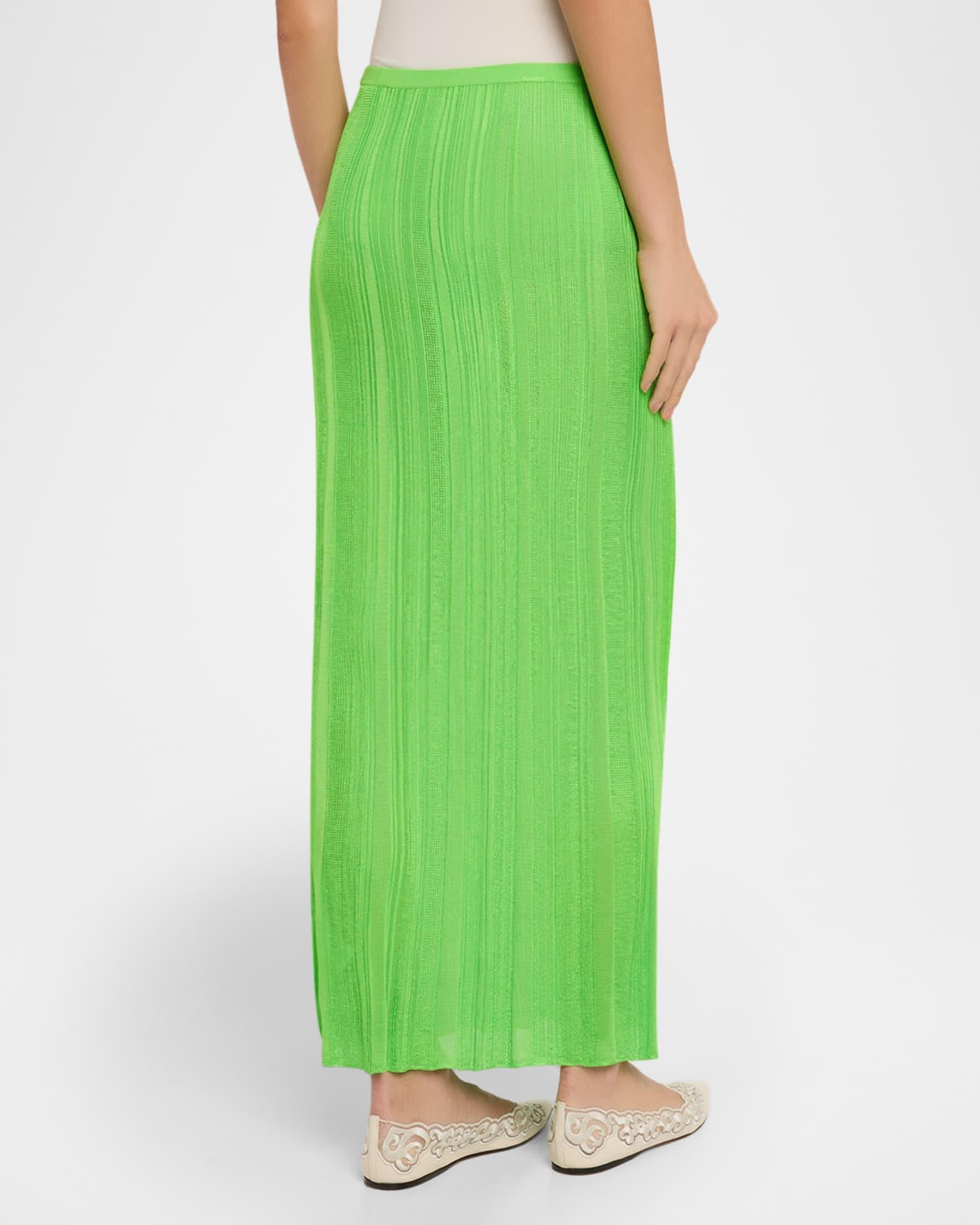 Daniella Plisse Silk Knit Maxi Skirt Product Image