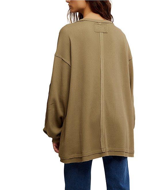 Free People We The Free Coast 2 Coast Scooped Neck Long Sleeve Waffle Knit Thermal Top Product Image