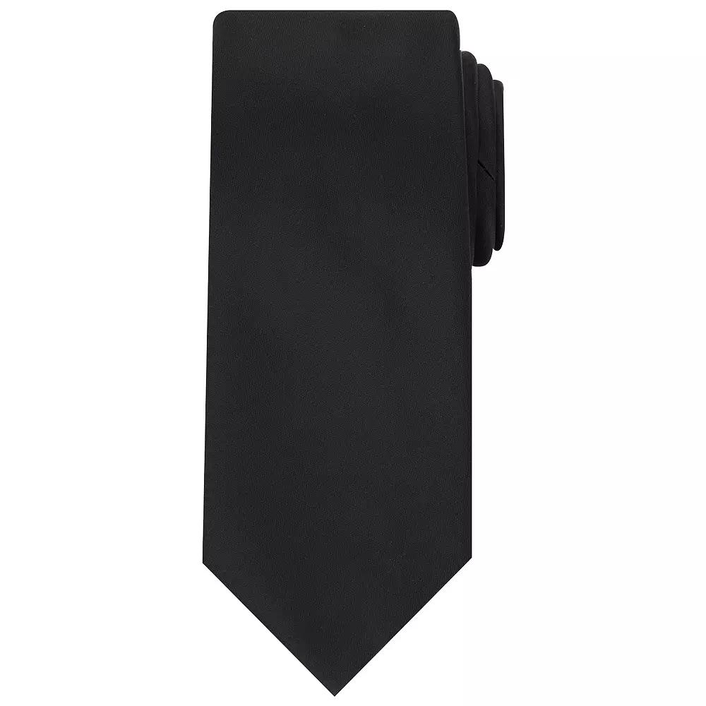 Men's Bespoke Solid Tie, Black Conway Product Image