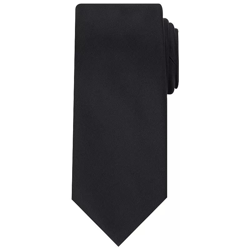 Men's Bespoke Solid Tie, Black Conway Product Image